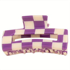 Purple Plaid Hair Claw for Thick Curly Hair Women Accessories
