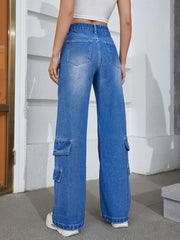 High Waist Wide Leg Jeans Casual Denim Pants