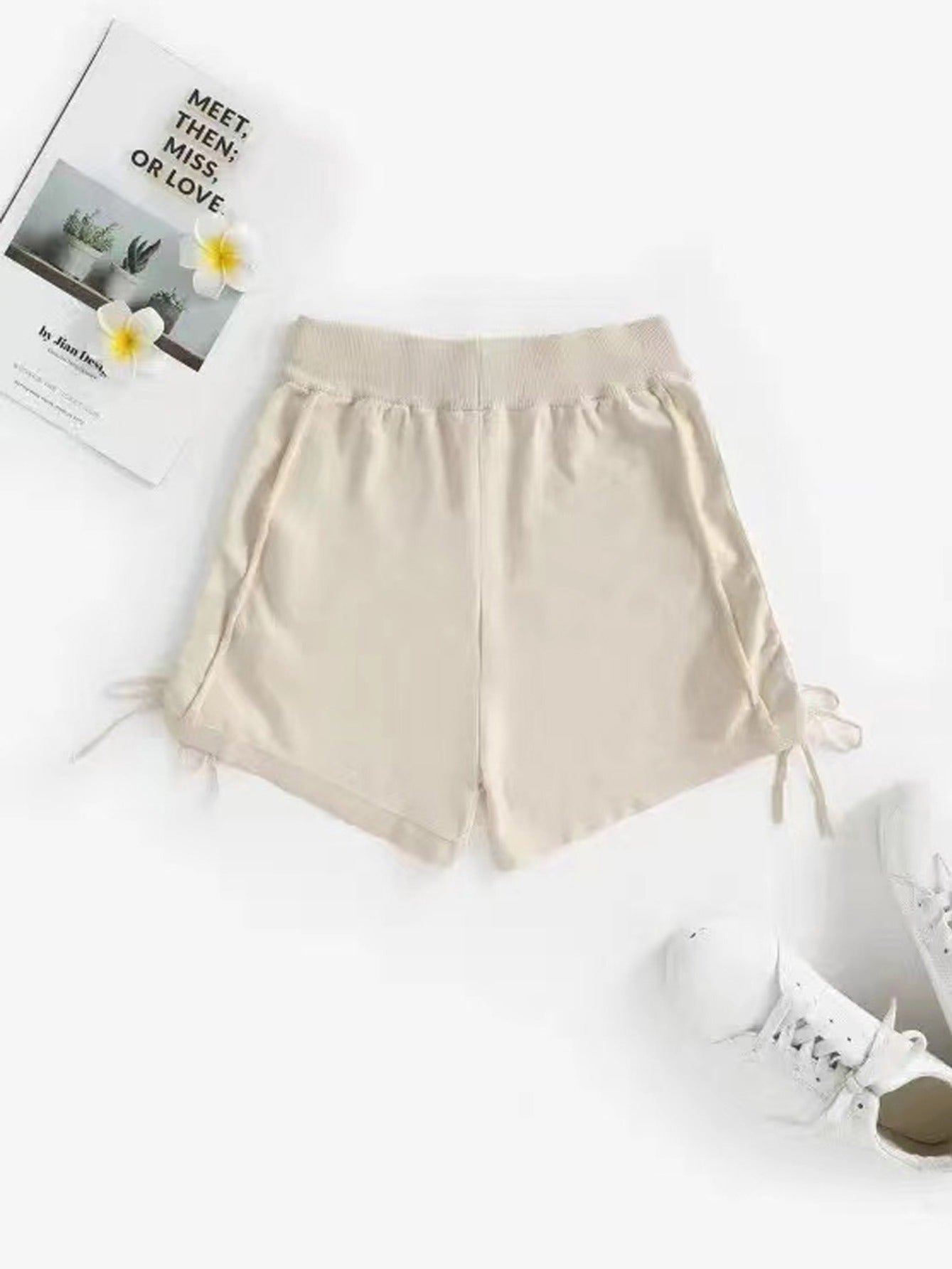 Women's Drawstring Shorts Solid Color