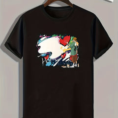 Men's Creative Painting Print Graphic T-shirt for Summer