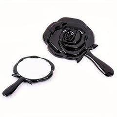 Vintage Embossed Rose Handheld Mirror with Handle Compact