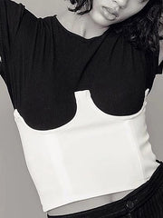 Sexy U shaped Tube Top Solid Crop Tank Top Women's Clothing