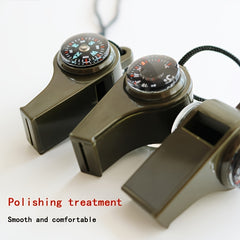 3-in-1 Emergency Whistle Compass Thermometer High Decibel Keychain Whistle