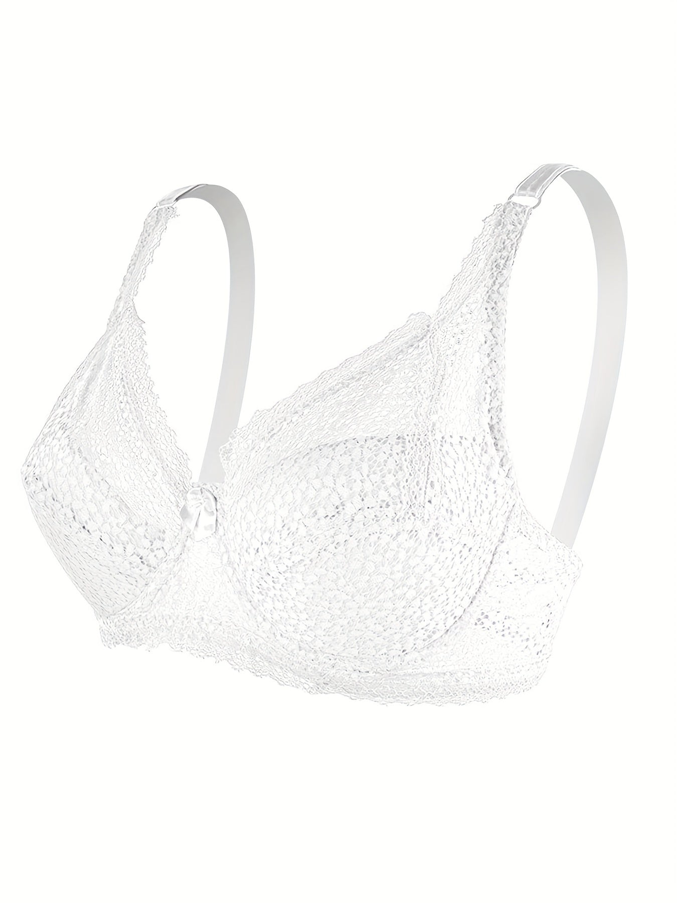 Contrast Lace Push Up Bra Comfortable & Breathable Adjustable Bra