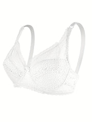 Contrast Lace Push Up Bra Comfortable & Breathable Adjustable Bra