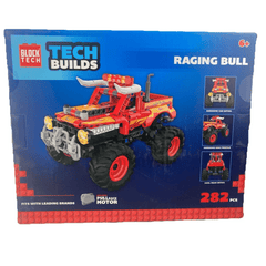 Block Tech Raging Bull Building Set 282 Piece Kit Pull Back Motor & Moving Parts