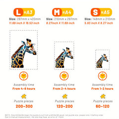 Giraffe Head Wooden Jigsaw Puzzle for Focus and Thinking Ability