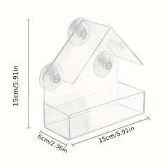 Clear Plastic Window Bird Feeder with Suction Cups