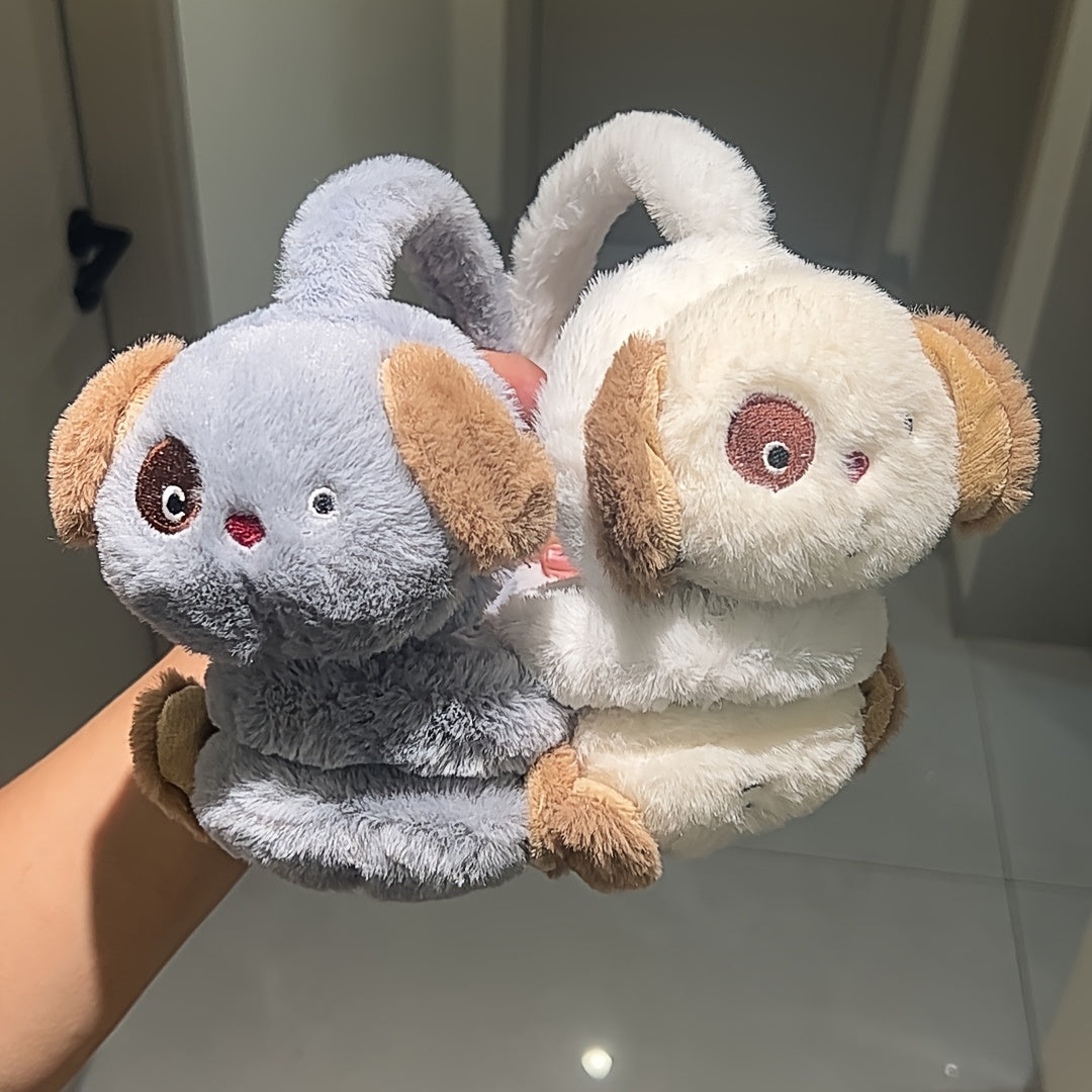 Adorable Cartoon Plush Earmuffs for Women Soft Pink Fuzzy Animal Comfortable Fit