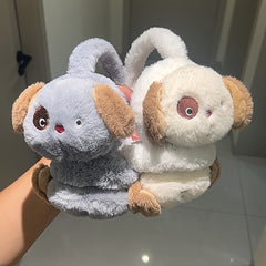 Adorable Cartoon Plush Earmuffs for Women Soft Pink Fuzzy Animal Comfortable Fit