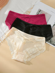 Contrast Lace Underwear Set