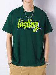 Men's Crew Neck Vintage T Shirt Loose Casual Top for Spring Summer