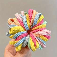 50pcs Colorful Ruffled Mini Hair Ties for Baby Girls