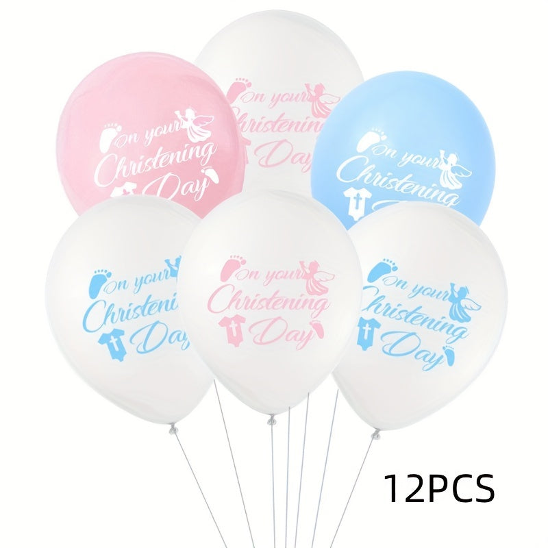 12pcs Angel Print Balloons Birthday Party Balloon Decoration