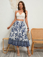 Floral Print High Waist Skirt for Women