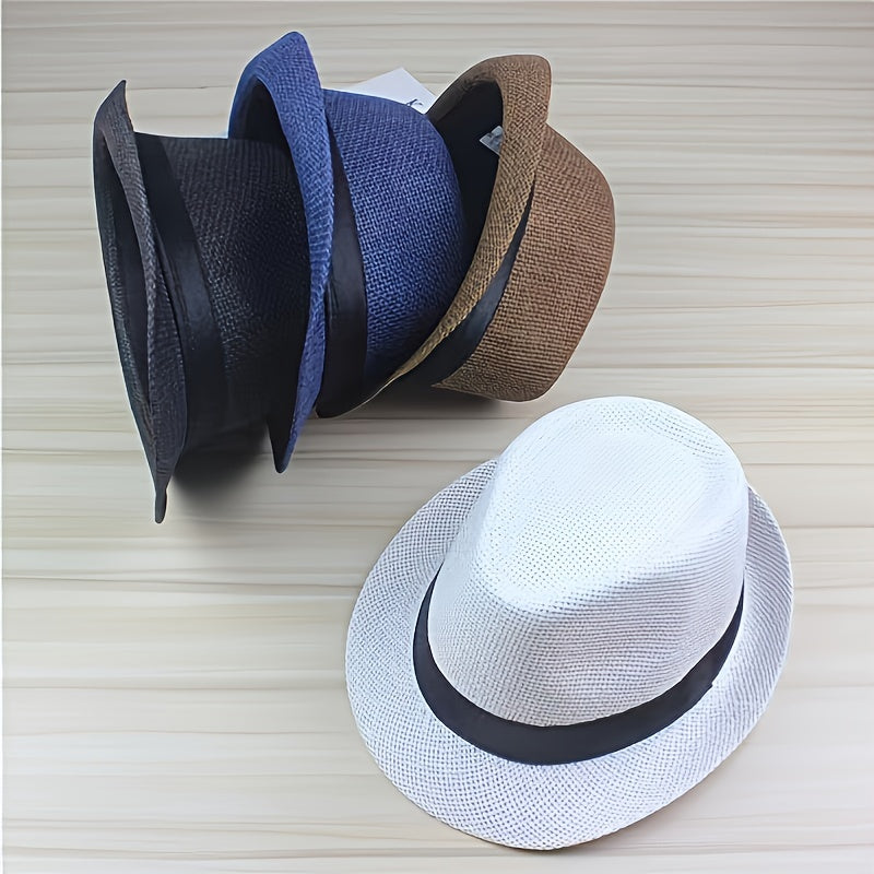 Fashionable Casual Fedora Hat Jazz Hat Cowboy Travel Straw Hat