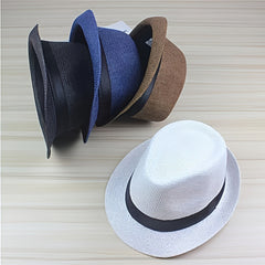 Fashionable Casual Fedora Hat Jazz Hat Cowboy Travel Straw Hat