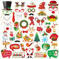 Christmas Photo Props Funny Hat Socks Snowman Antlers Paper Props