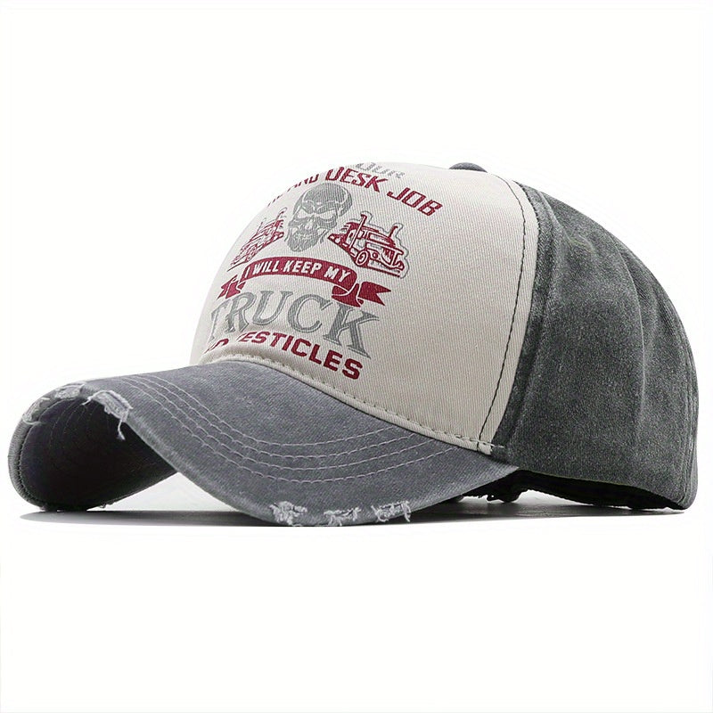 Distressed Denim Baseball Cap Washed Hat