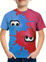 Boy's Funny Cartoon Pattern T shirt for Summer