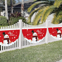 Christmas Half Fan Banner Flag Snowman Christmas Tree Garland