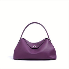 Spring Women's Leather Messenger Bag in Pink Violet