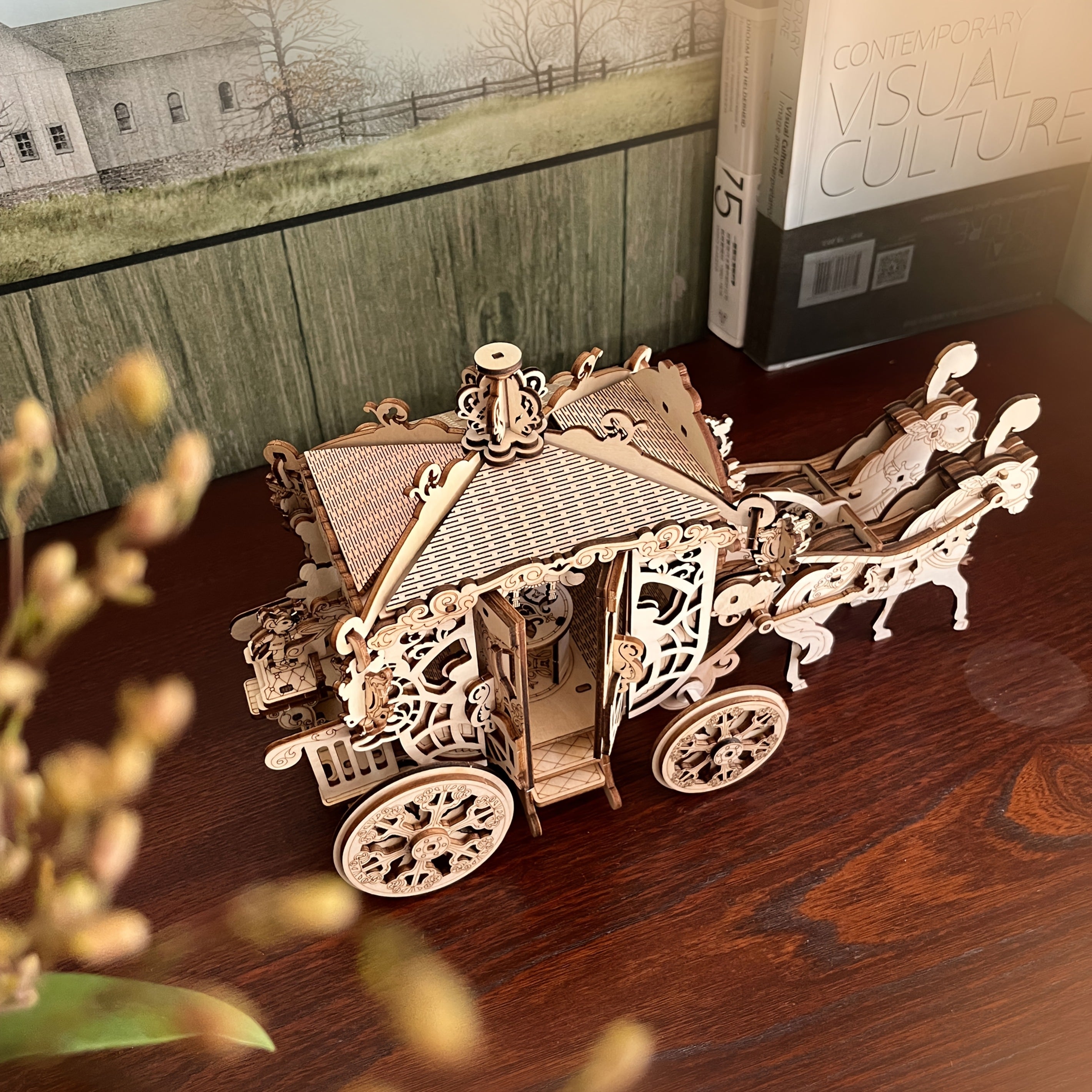 3D Wooden Puzzle Pumpkin Car Assembly Model DIY Gift