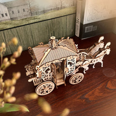 3D Wooden Puzzle Pumpkin Car Assembly Model DIY Gift