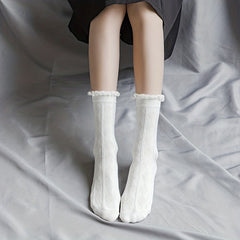 6 Pairs Solid Socks Comfy Breathable Women's Stockings Hosiery