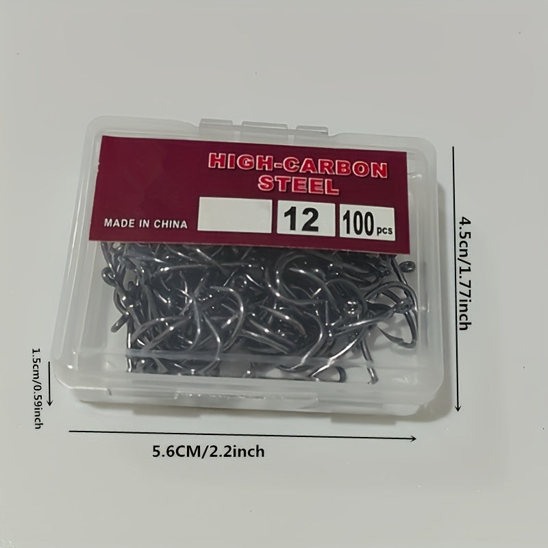 100pcs High Carbon Steel Circle Hooks for Soft Lure Sea Fishing