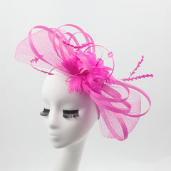 Bohemian Floral Bridal Headpiece with Ribbon Band - Vintage Style Hair Clip