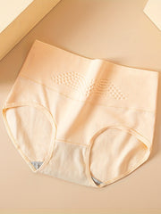 4pcs Dot Textured High Waist Panties Soft Intimates Lingerie Underwear