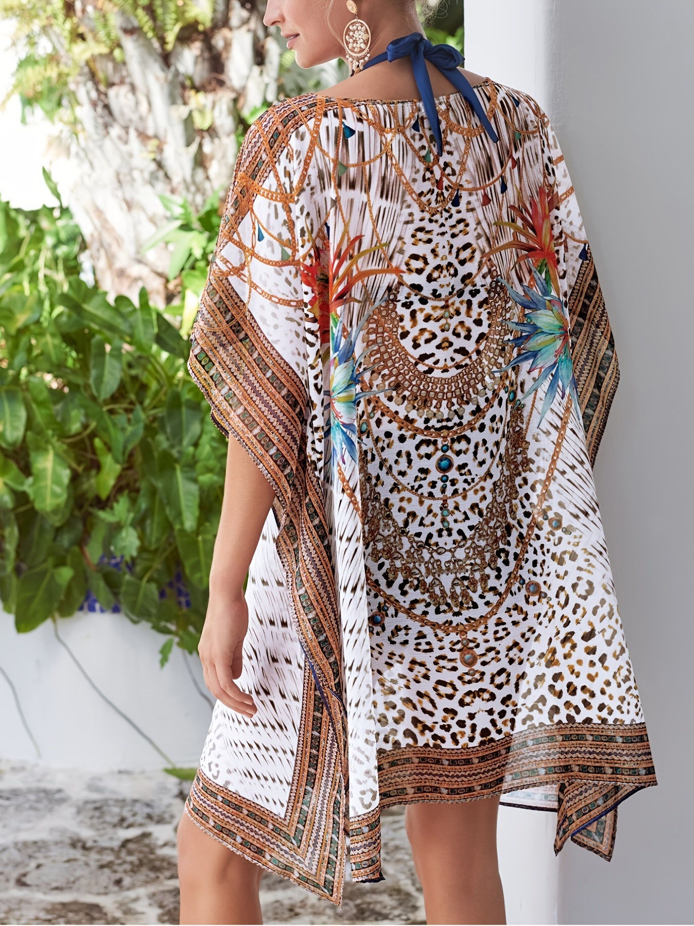Boho Lace Up Beachwear Cover Up