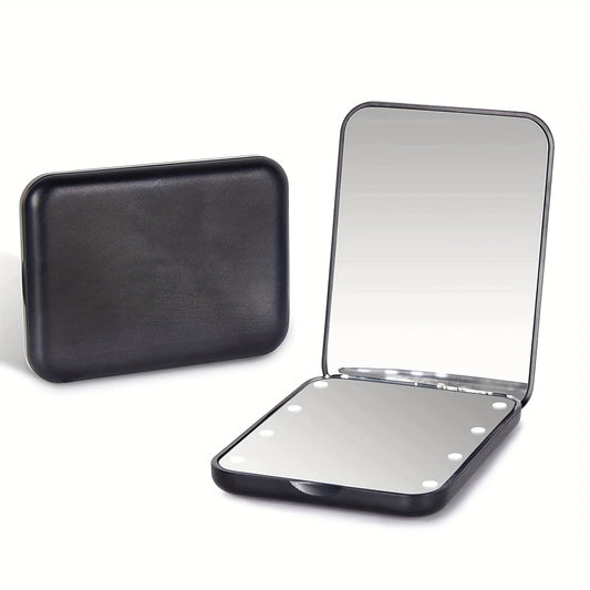 LED Compact Travel Makeup Mirror Magnifying Mirror With Light Purse Mirror