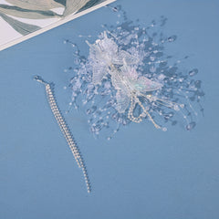 Rhinestone Tassel Clip Butterfly Hairpin