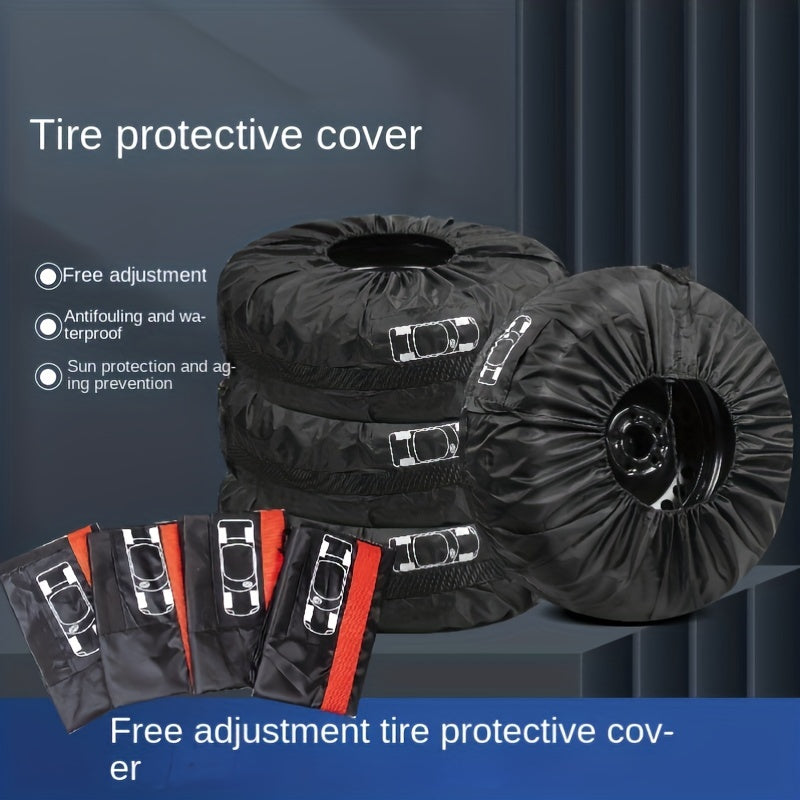 190T Polyester Tire Cover Car Spare Tire Cover Snow Tire Storage Bag