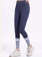 Block Striped Stitching Butt Lifting Yoga Pants
