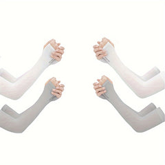 UV Protection Cooling Arm Sleeves w/ Thumb Hole for Running Cycling Biking