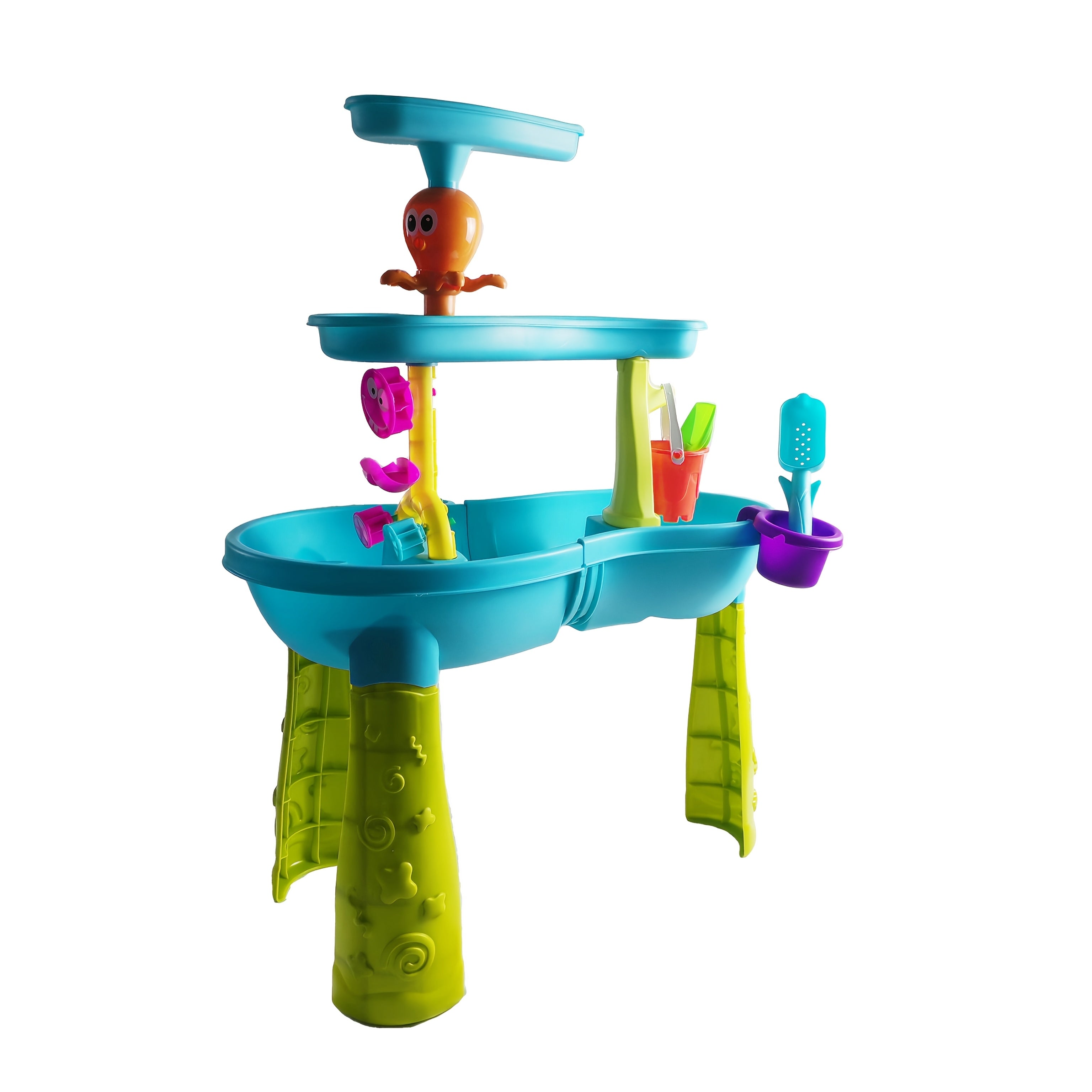 3 Tier Water & Sand Play Table with Slide Ramps & Shelves
