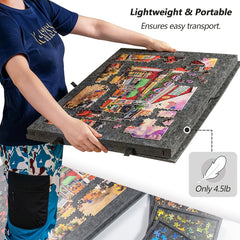 Portable Puzzle Table with Stand and 6 Drawers