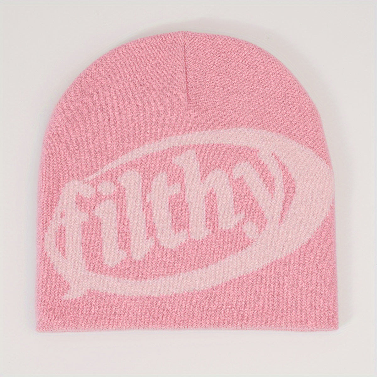 Y2K Candy Knitted Beanie Unisex Letter Jacquard Couple Skull Cap