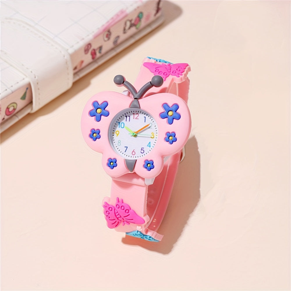 Colorful Butterfly Silicone Quartz Watch With Silicone Strap