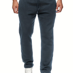 Men's Solid Fleece Loose Sports Pants - Small & Order Size Up