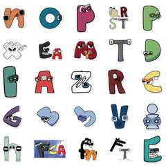 52pcs Cartoon Alphabet Lore Stickers Waterproof Decoration
