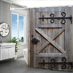 Vintage Metal Wooden Door Shower Curtain