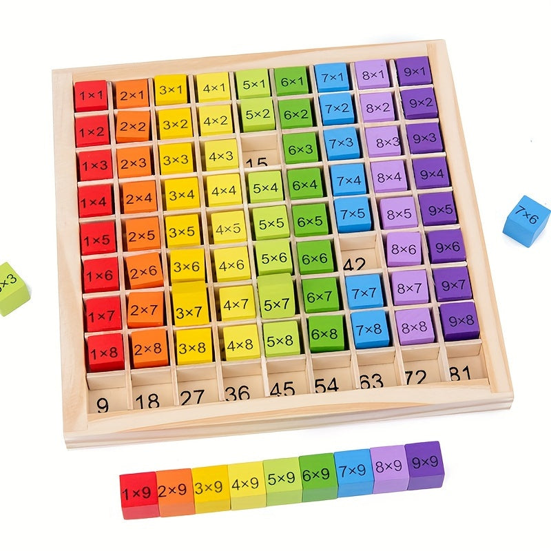 Wooden 99 Multiplication Table Building Blocks