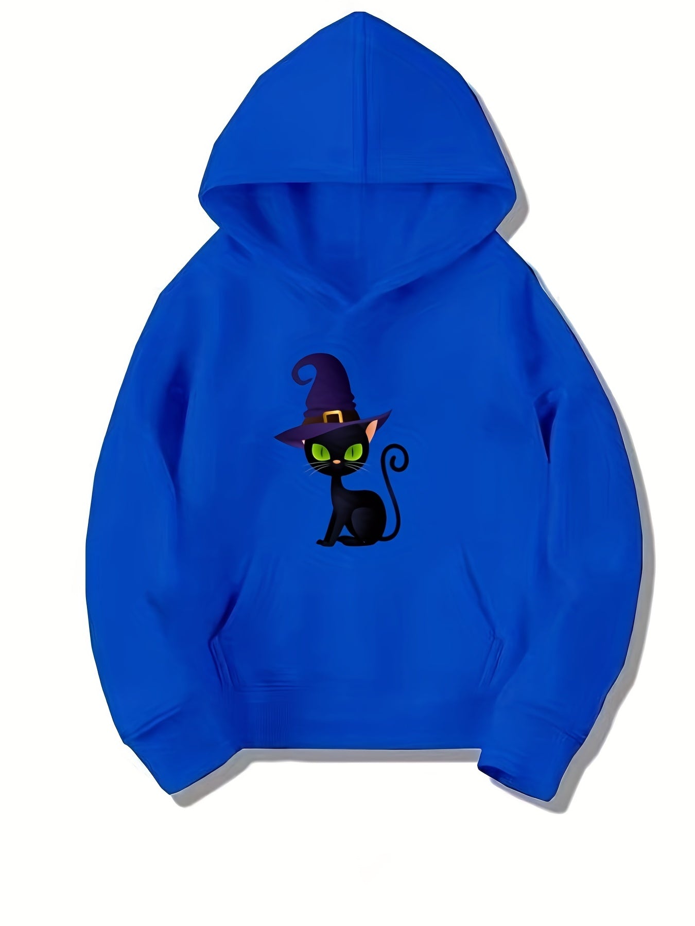 Kitten Witch Hat Hoodie Girls Halloween Top Kids Gift
