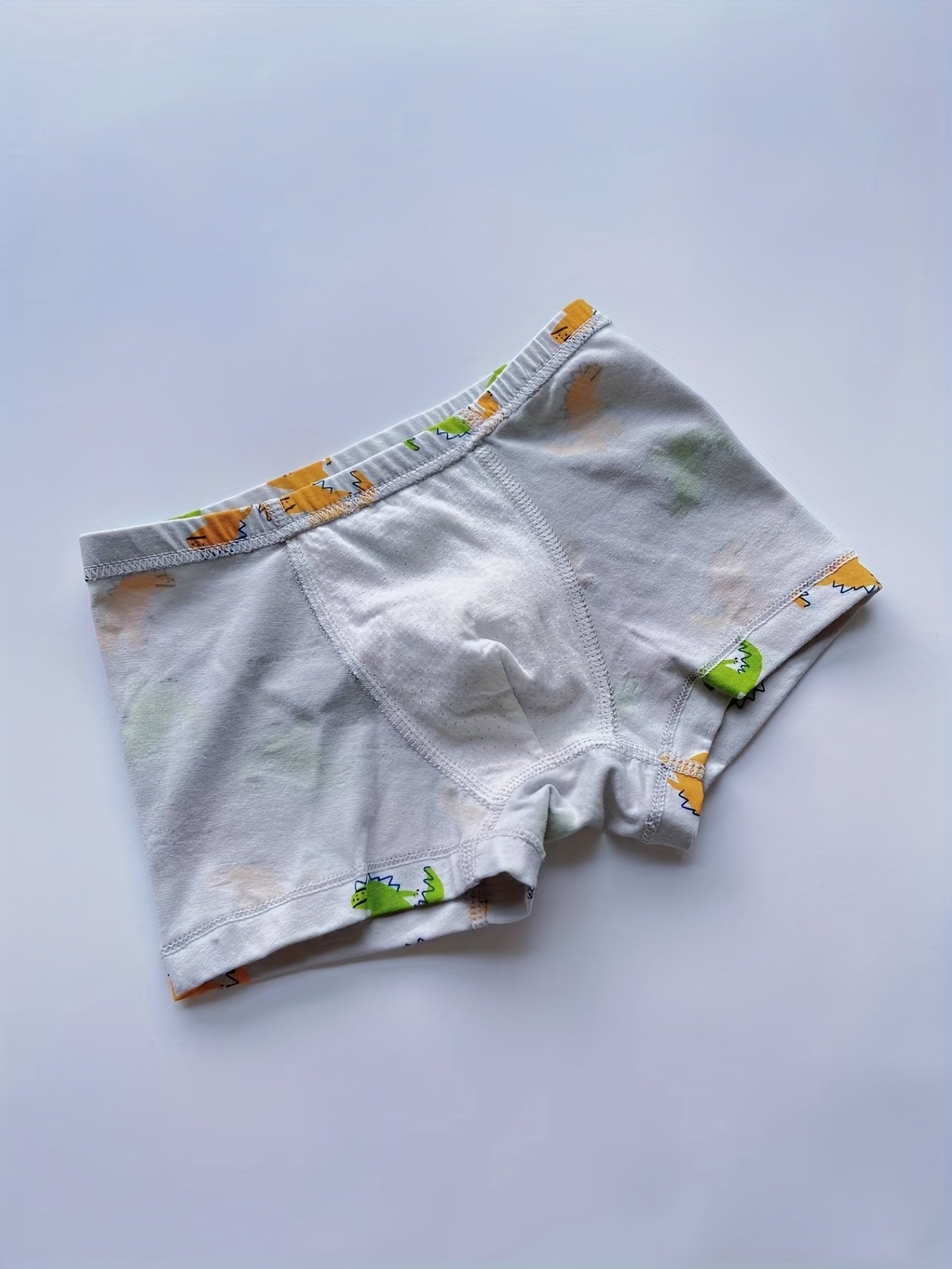 5pcs Cartoon Monster Print Boy's Boxer Briefs Elastic Waist Shorts