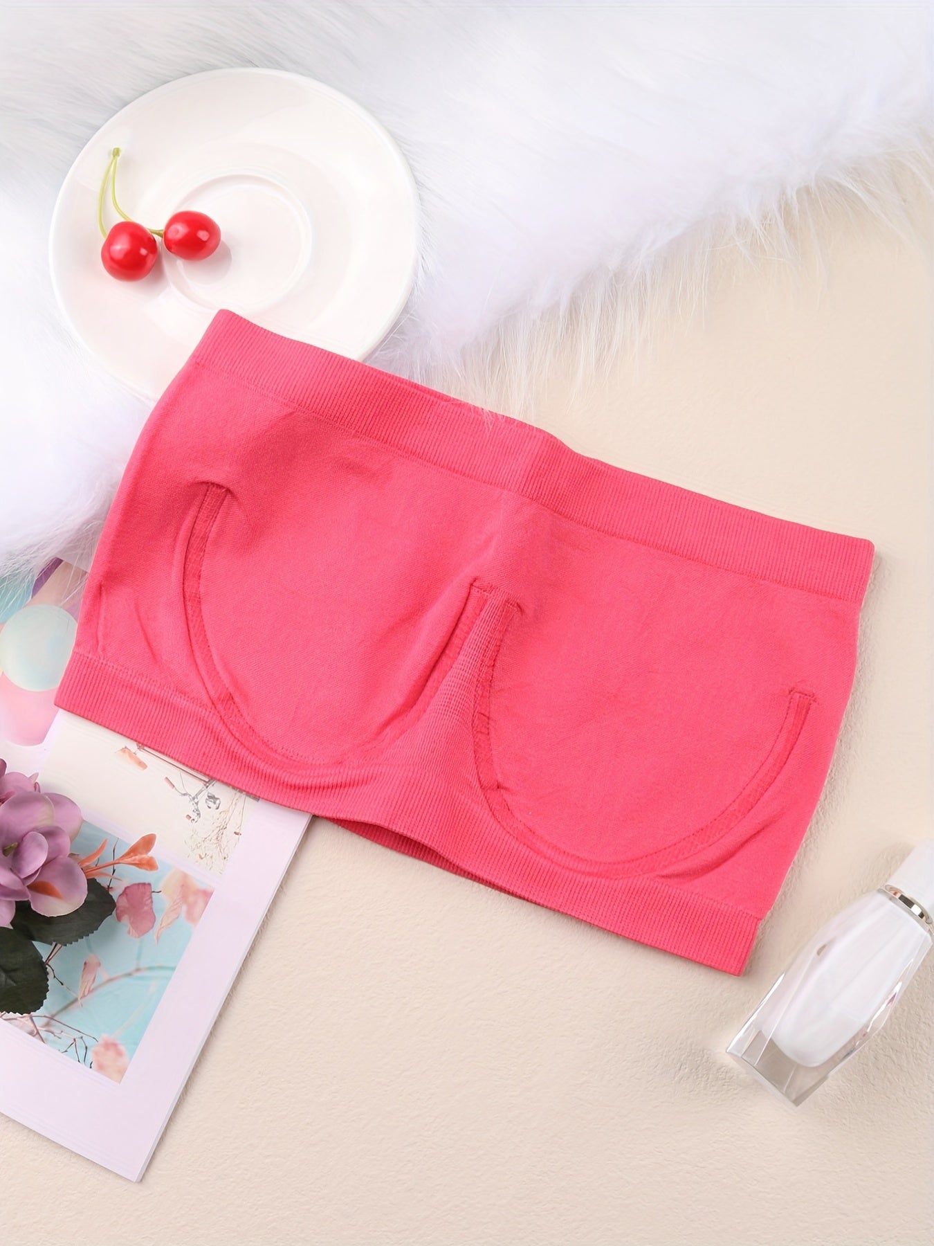 4pcs Seamless Bandeau Bras High Elastic Strapless Everyday Bra