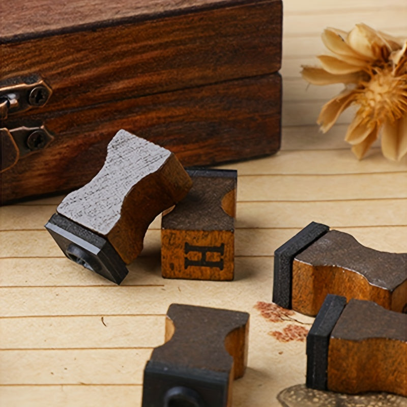 42pcs Classic Vintage Wooden Stamps Set DIY Craft